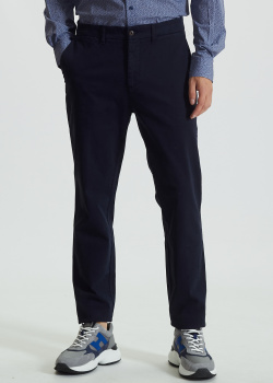 Синие брюки Harmont&Blaine из смесового хлопка, фото